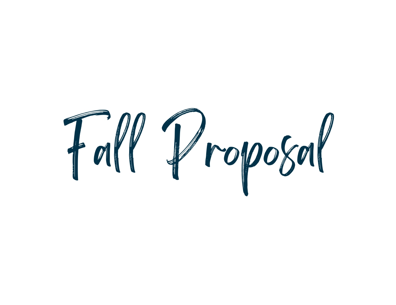 Fall Proposal Ideas and the Perfect Rings to Match