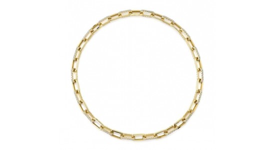a yellow gold chain link necklace by Shy Creation